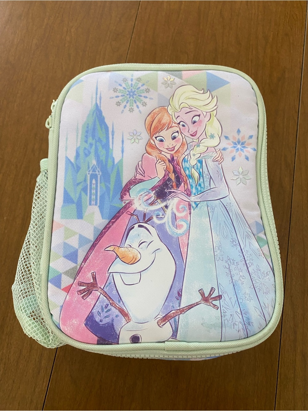 Disney Frozen Lunch Bag - Mint Trim with Pastel Character Art